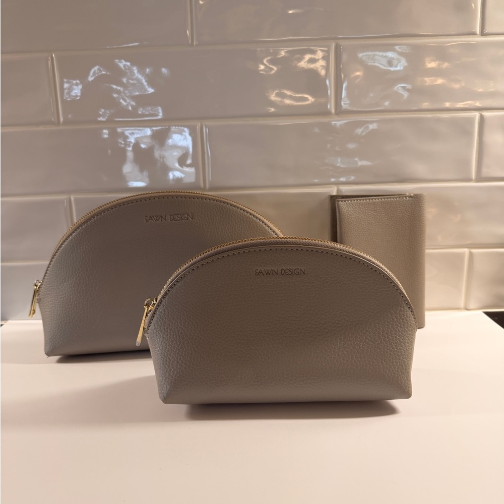 Fawn Design Taupe Cosmetic Bag Set